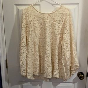 Sheer sleeve flowered blouse